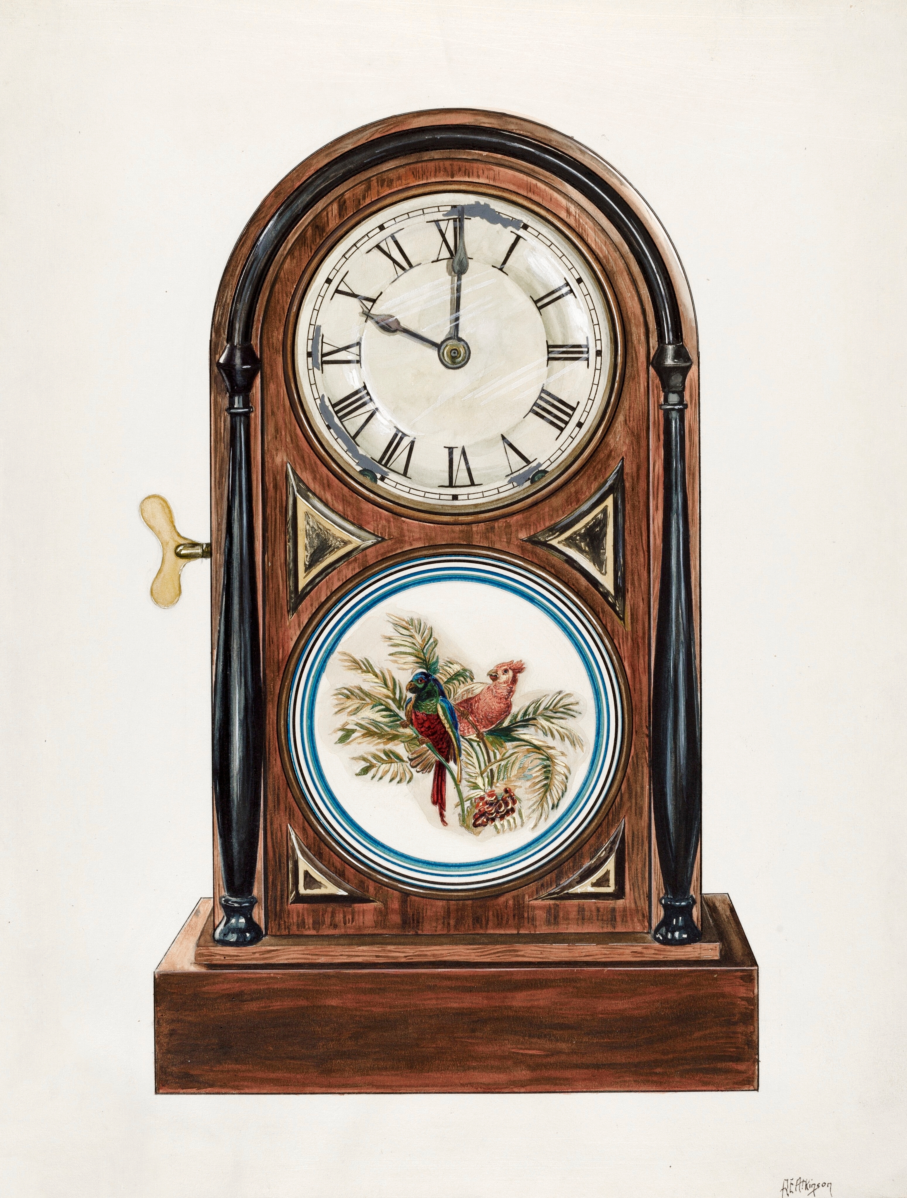 Antique mantel clock — French, English, marble and gilt